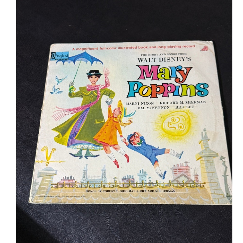 Vintage 1964 Walt Disney Mary Poppins Disneyland Record 3922 Vinyl Book LP